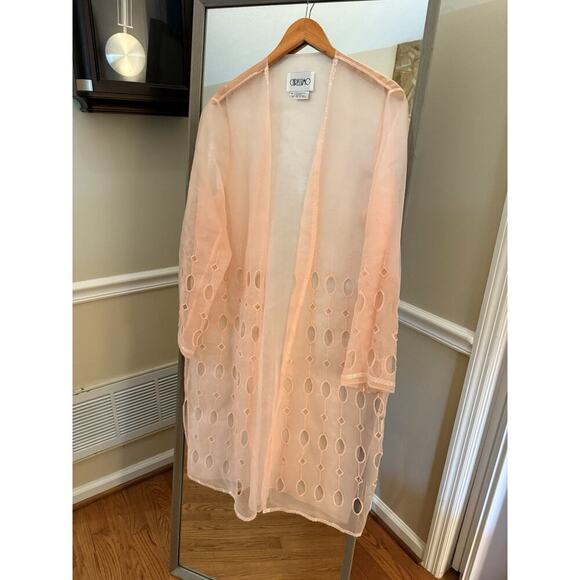 Vintage Carissmo Blush Pink Sheer Duster Cardigan - Picture 5 of 7